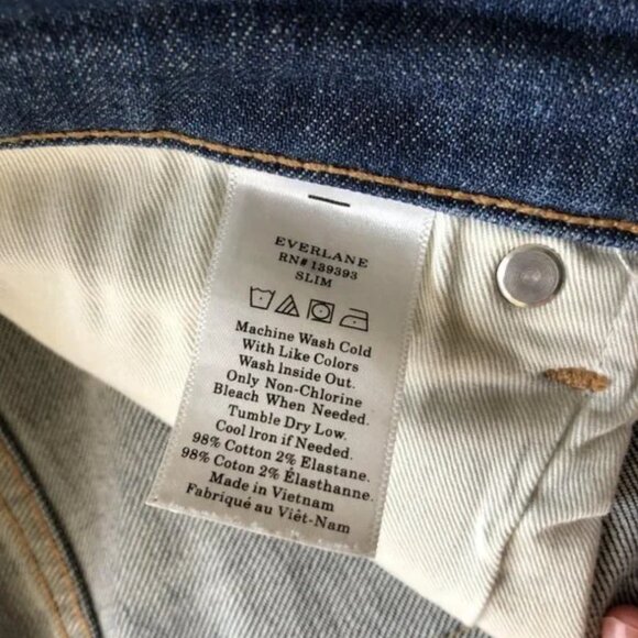 Everlane Mens Slim Fit Jeans Denim 32 x 32 Dark Blue Wash - Picture 5 of 5